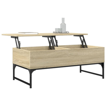 Coffee Table Sonoma Oak 100x50x40 cm Engineered Wood and Metal