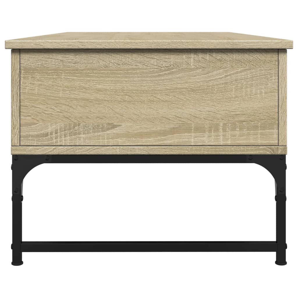 Coffee Table Sonoma Oak 100x50x40 cm Engineered Wood and Metal