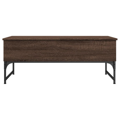 Coffee Table Brown Oak 100x50x40 cm Engineered Wood and Metal