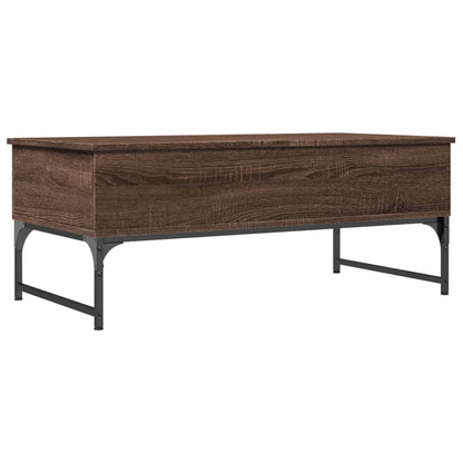 Coffee Table Brown Oak 100x50x40 cm Engineered Wood and Metal