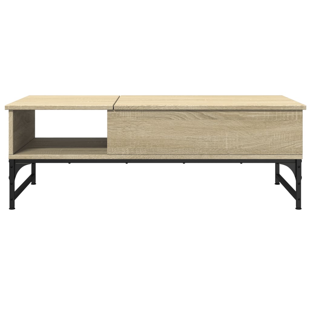 Coffee Table Sonoma Oak 100x50x35 cm Engineered Wood and Metal