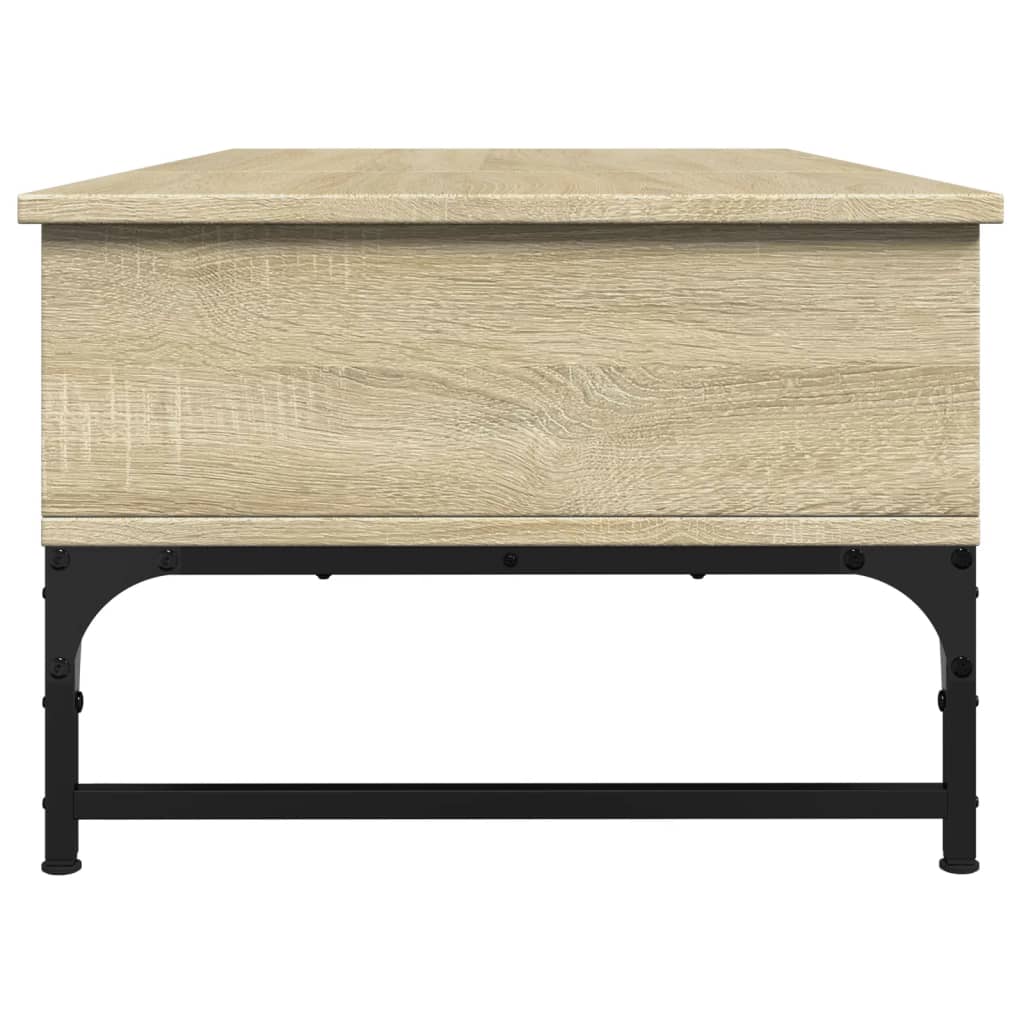 Coffee Table Sonoma Oak 100x50x35 cm Engineered Wood and Metal