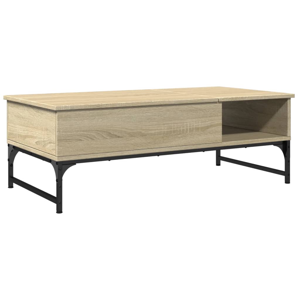 Coffee Table Sonoma Oak 100x50x35 cm Engineered Wood and Metal