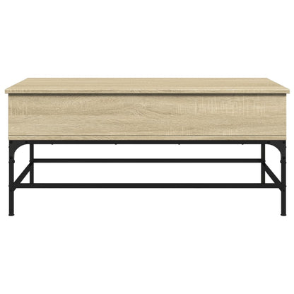 Coffee Table Sonoma Oak 100x50x45 cm Engineered Wood and Metal