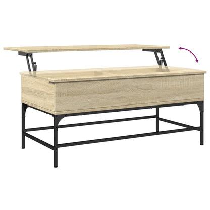 Coffee Table Sonoma Oak 100x50x45 cm Engineered Wood and Metal