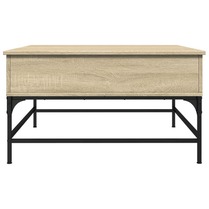 Coffee Table Sonoma Oak 80x80x45 cm Engineered Wood and Metal