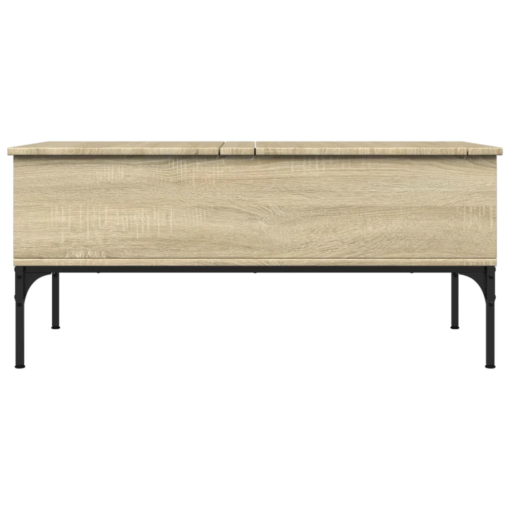 Coffee Table Sonoma Oak 100x50x45 cm Engineered Wood and Metal