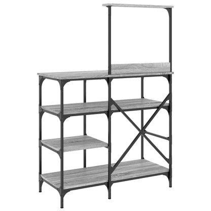 Baker's Rack Grey Sonoma 90x40x132 cm Engineered Wood and Metal