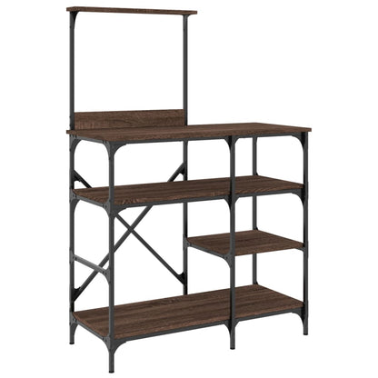 Baker's Rack Brown Oak 90x40x132 cm Engineered Wood and Metal