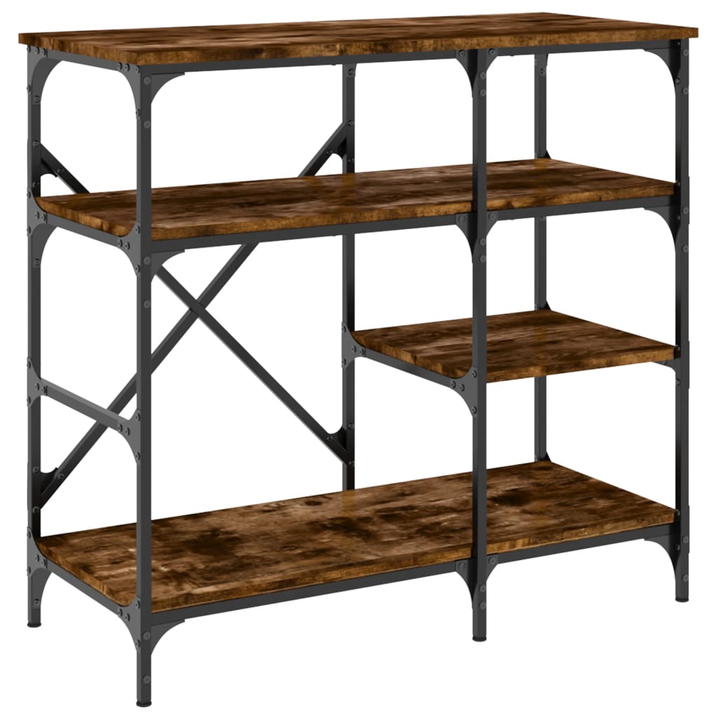 Baker's Rack Smoked Oak 90x40x84 cm Engineered Wood and Metal