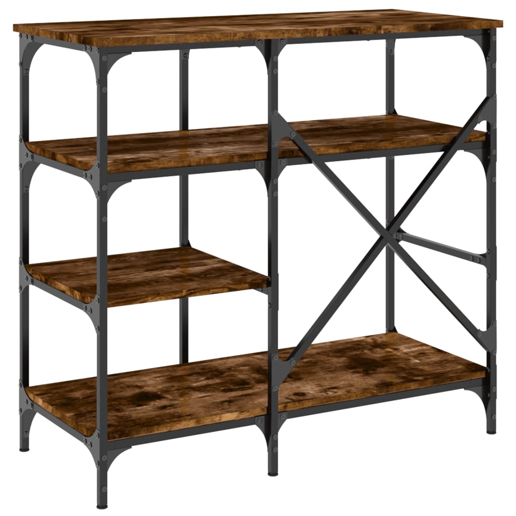 Baker's Rack Smoked Oak 90x40x84 cm Engineered Wood and Metal