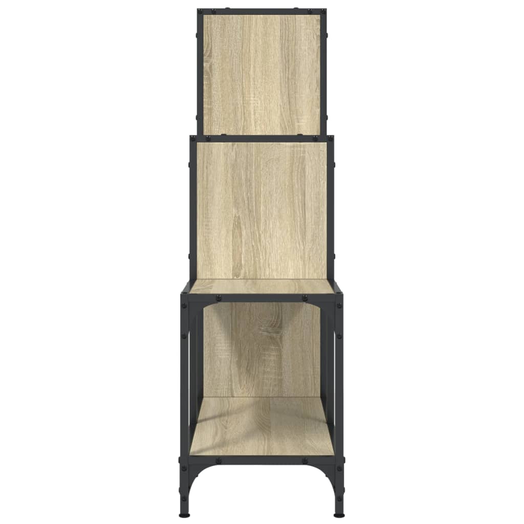 Bookcase Sonoma Oak 92x30x102 cm Engineered Wood and Metal