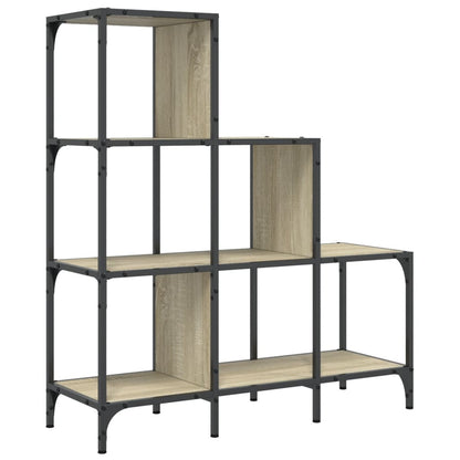 Bookcase Sonoma Oak 92x30x102 cm Engineered Wood and Metal