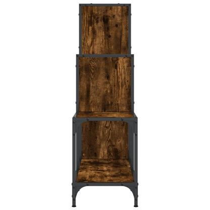 Bookcase Smoked Oak 92x30x102 cm Engineered Wood and Metal