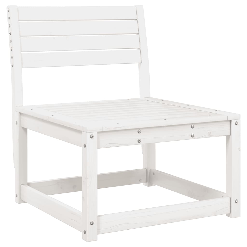 8 Piece Garden Lounge Set White Solid Wood Pine