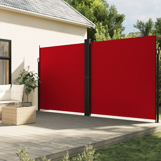 Retractable Side Awning Red 220x1000 cm