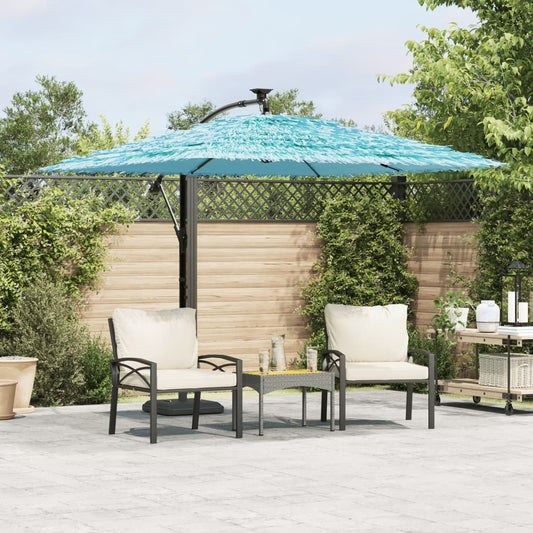 Garden Parasol with Steel Pole Blue 246x246x230 cm