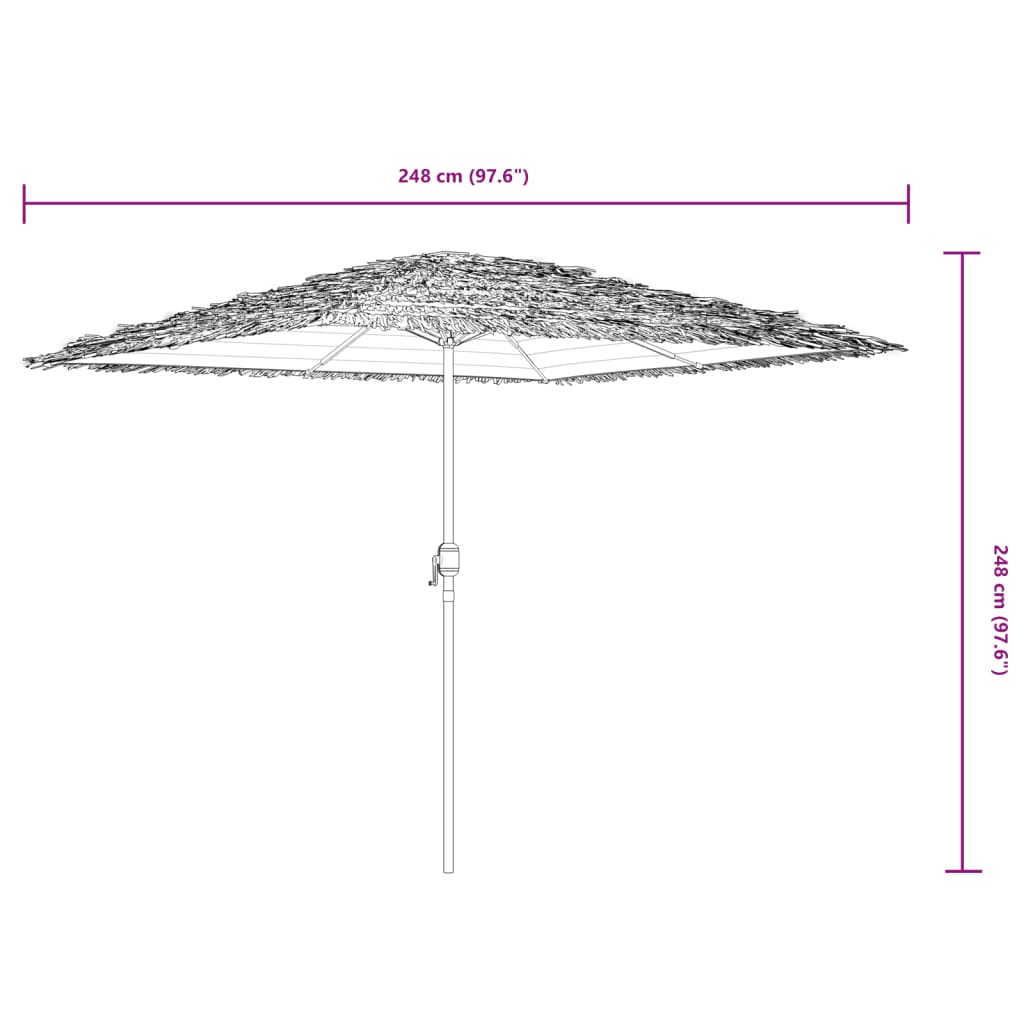 Garden Parasol with Steel Pole Brown 248x248x248 cm