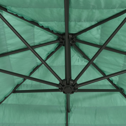 Garden Parasol with Steel Pole Green 288x288x225 cm