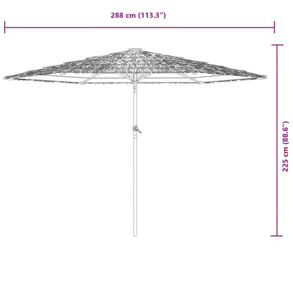 Garden Parasol with Steel Pole Green 288x288x225 cm