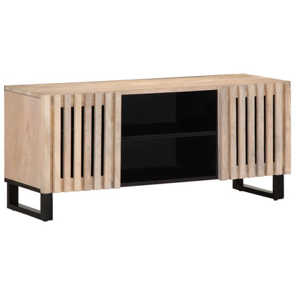 TV Cabinet White 105x34x46 cm Solid Wood Mango