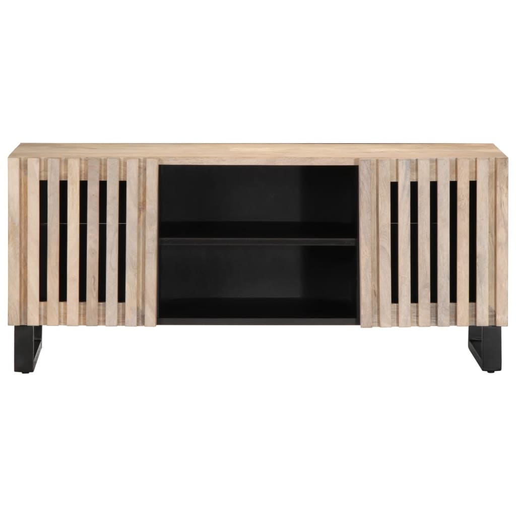 TV Cabinet White 105x34x46 cm Solid Wood Mango