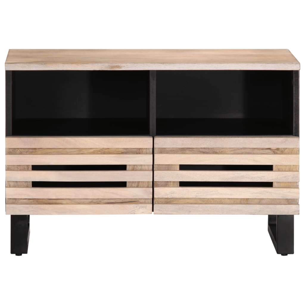 TV Cabinet White 70x34x46 cm Solid Wood Mango