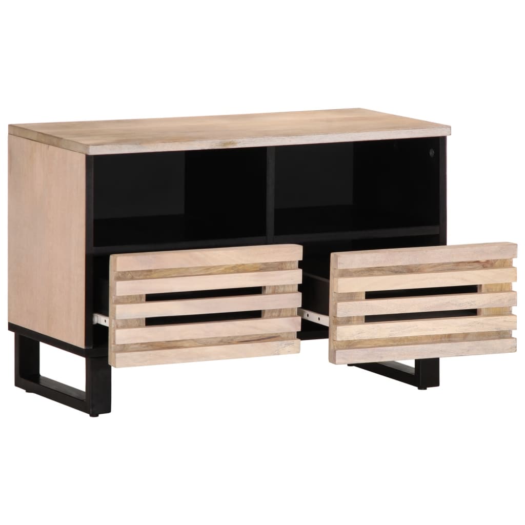 TV Cabinet White 70x34x46 cm Solid Wood Mango