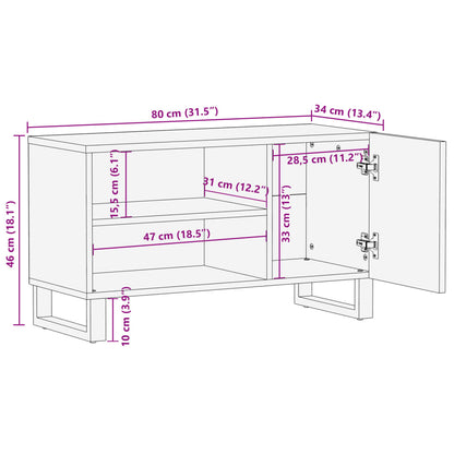 TV Cabinet Brown 80x34x46 cm Solid Wood Mango