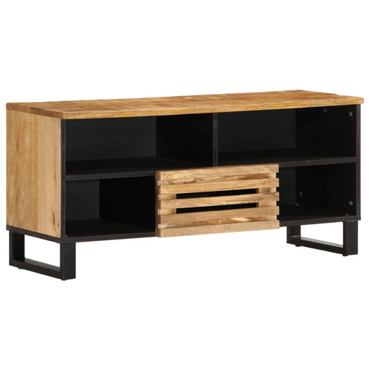 TV Cabinet 100x34x46 cm Solid Wood Rough Mango