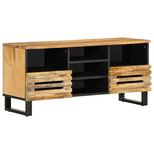 TV Cabinet 100x34x46 cm Solid Wood Rough Mango