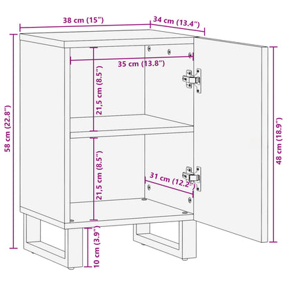 Bathroom Cabinet 38x34x58 cm Solid Wood Acacia