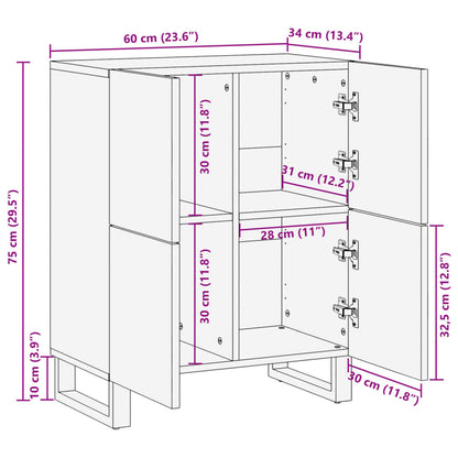 Sideboard Brown 60x34x75 cm Solid Wood Mango