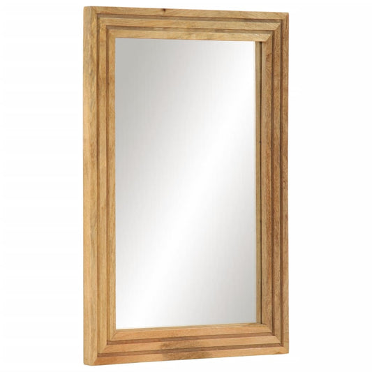 Bathroom Mirror 50x70 cm Solid Wood Rough Mango and Glass