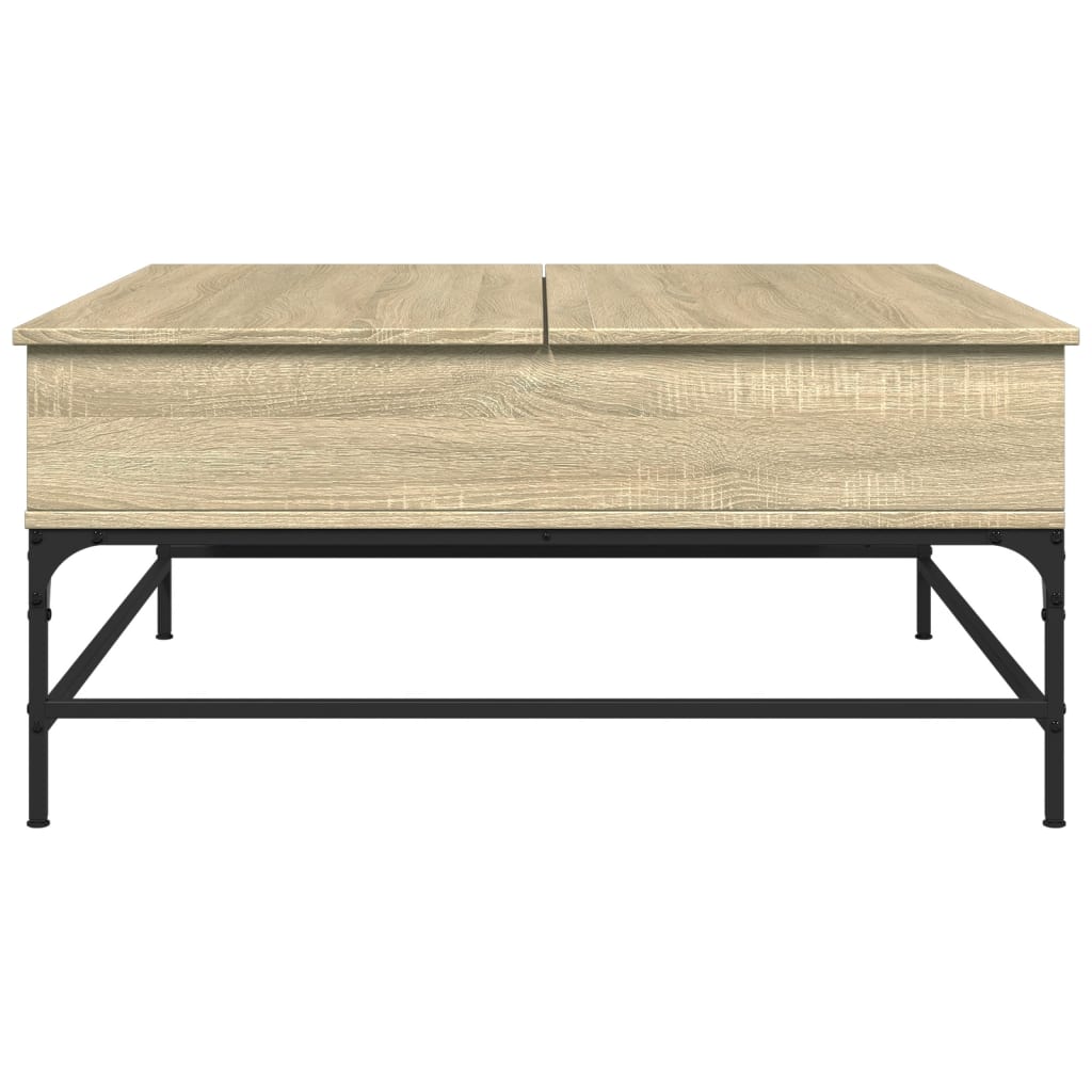 Coffee Table Sonoma Oak 95x95x45 cm Engineered Wood and Metal