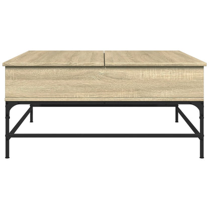 Coffee Table Sonoma Oak 95x95x45 cm Engineered Wood and Metal