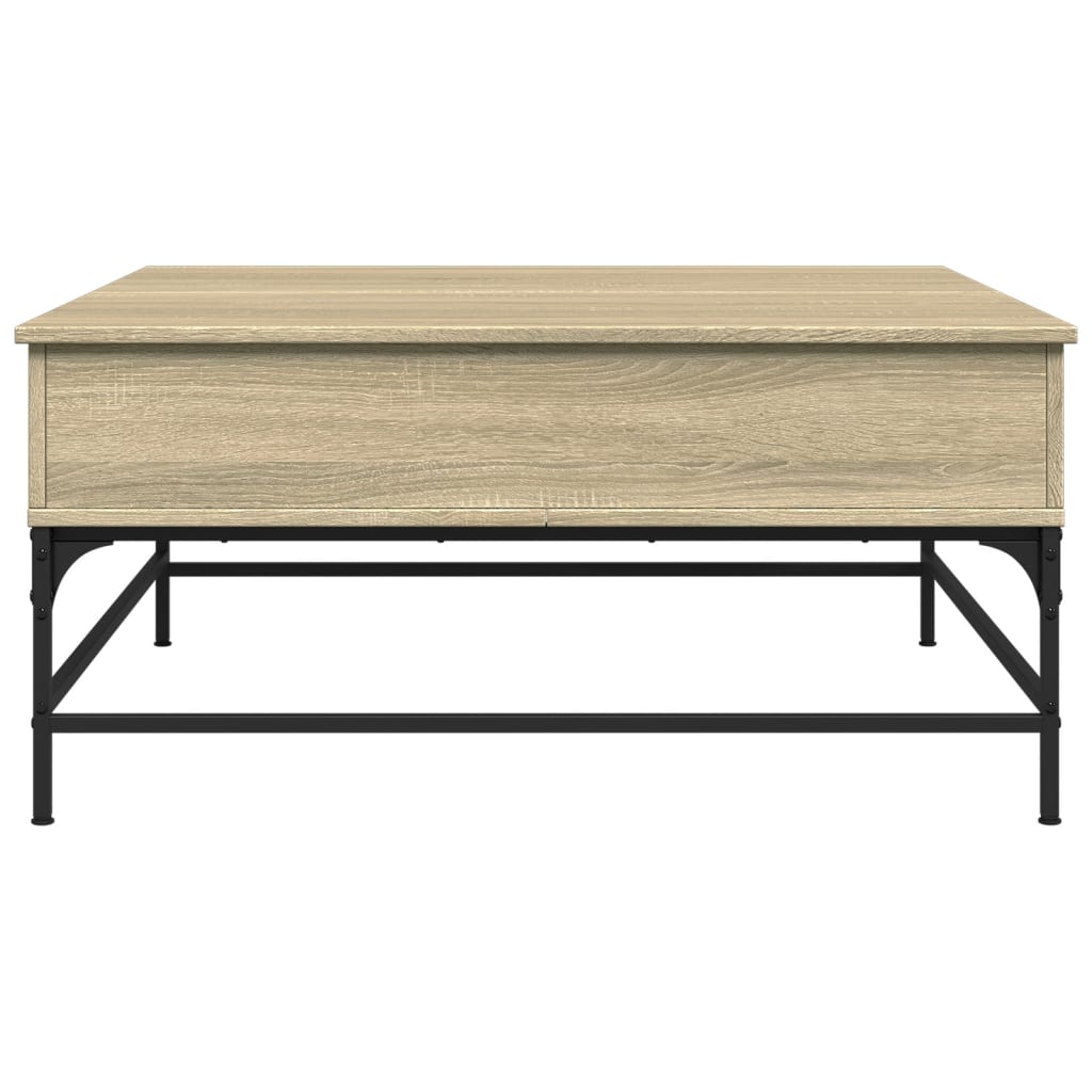 Coffee Table Sonoma Oak 95x95x45 cm Engineered Wood and Metal