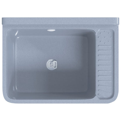 Sink Washbasin for Wall Mounting Grey 50x35x24 cm Resin