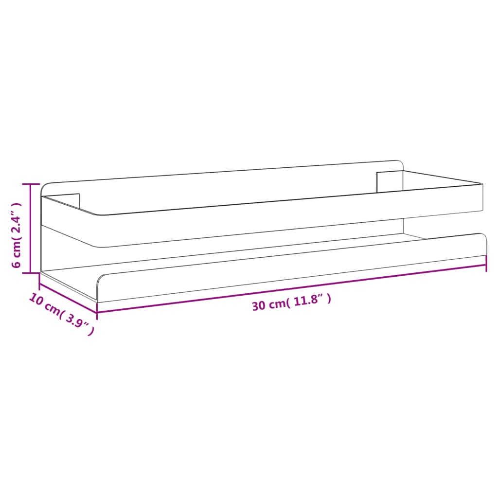 Shower Shelf 30x10x6 cm Brushed 304 Stainless Steel