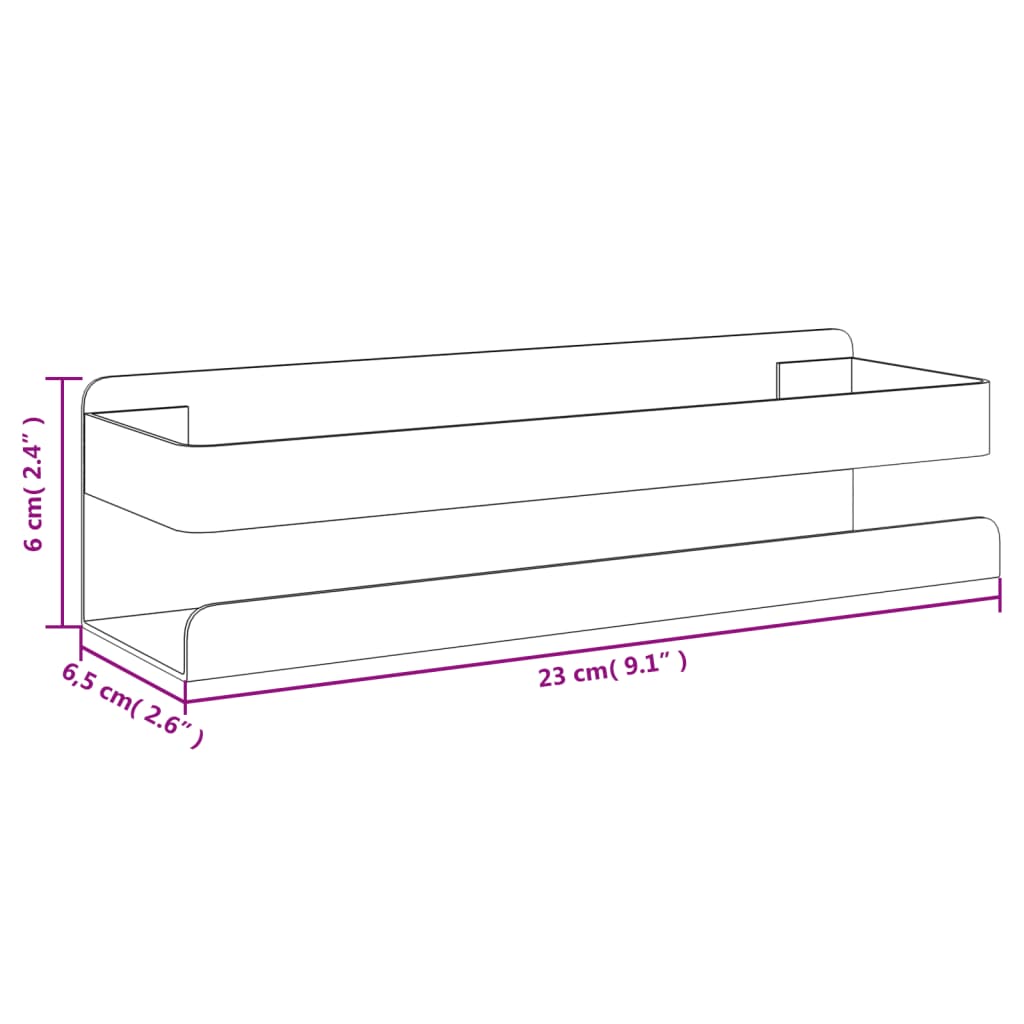 Shower Shelf 23x6.5x6 cm Brushed 304 Stainless Steel