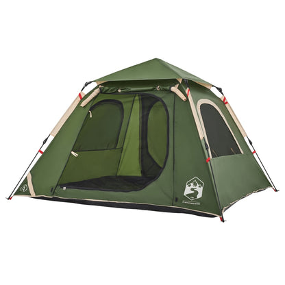 Camping Tent Dome 4-Person Green Quick Release