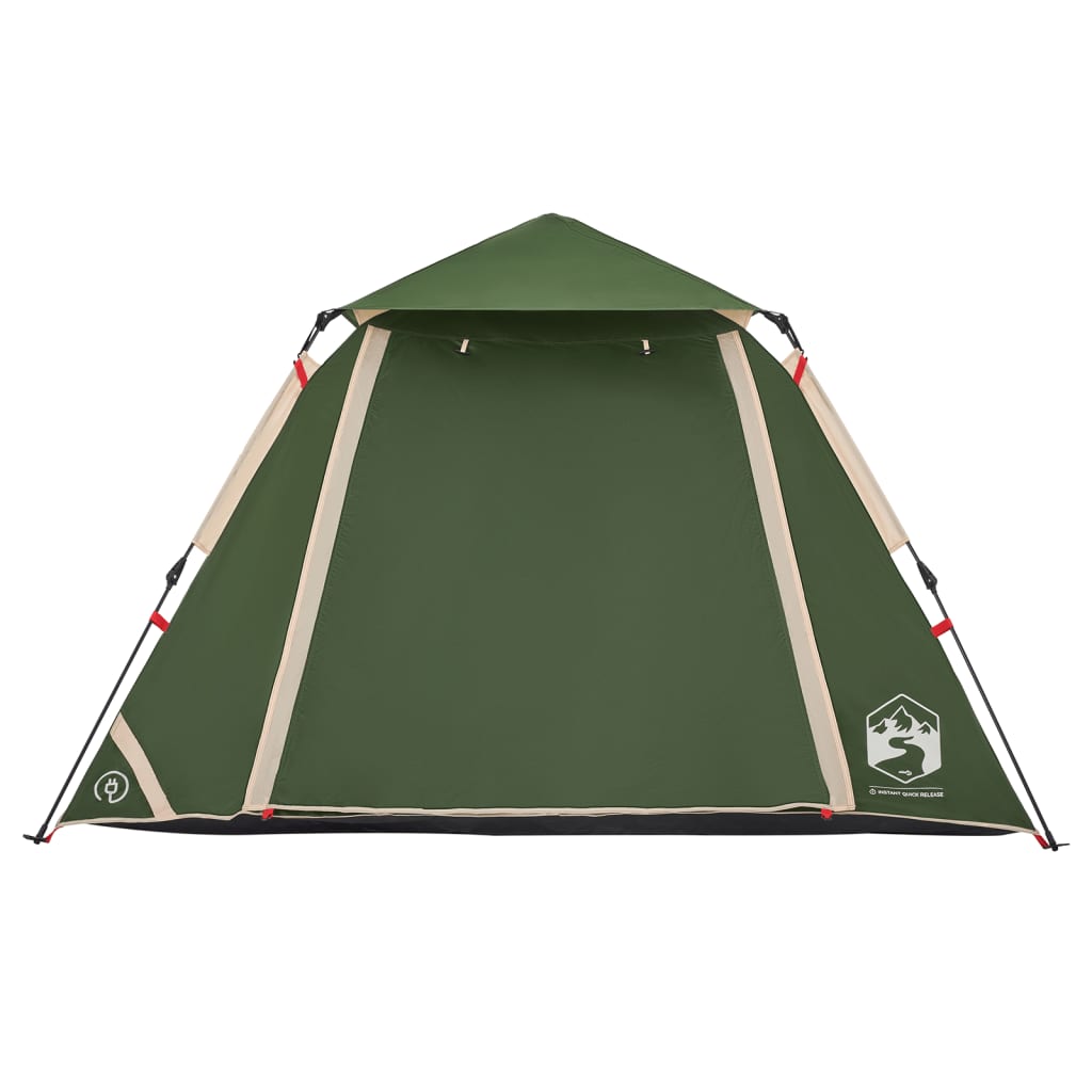 Camping Tent Dome 4-Person Green Quick Release