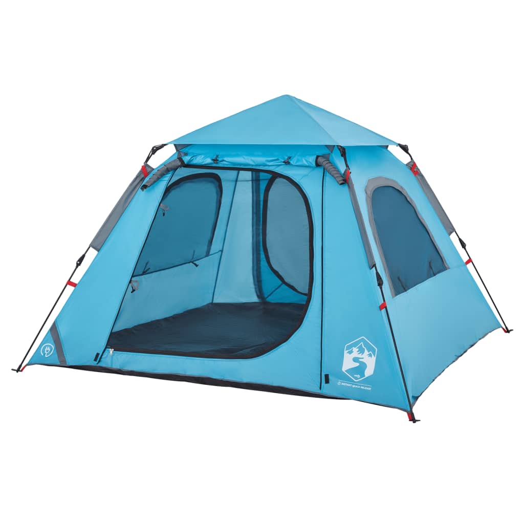 Camping Tent Dome 4-Person Blue Quick Release