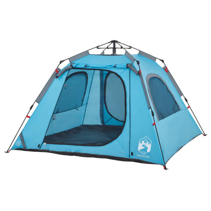 Camping Tent Dome 4-Person Blue Quick Release