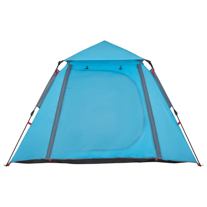 Camping Tent Dome 4-Person Blue Quick Release