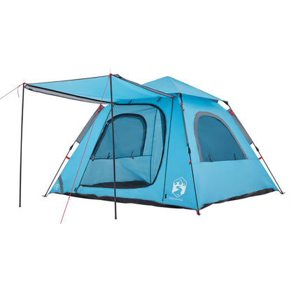 Camping Tent Dome 4-Person Blue Quick Release