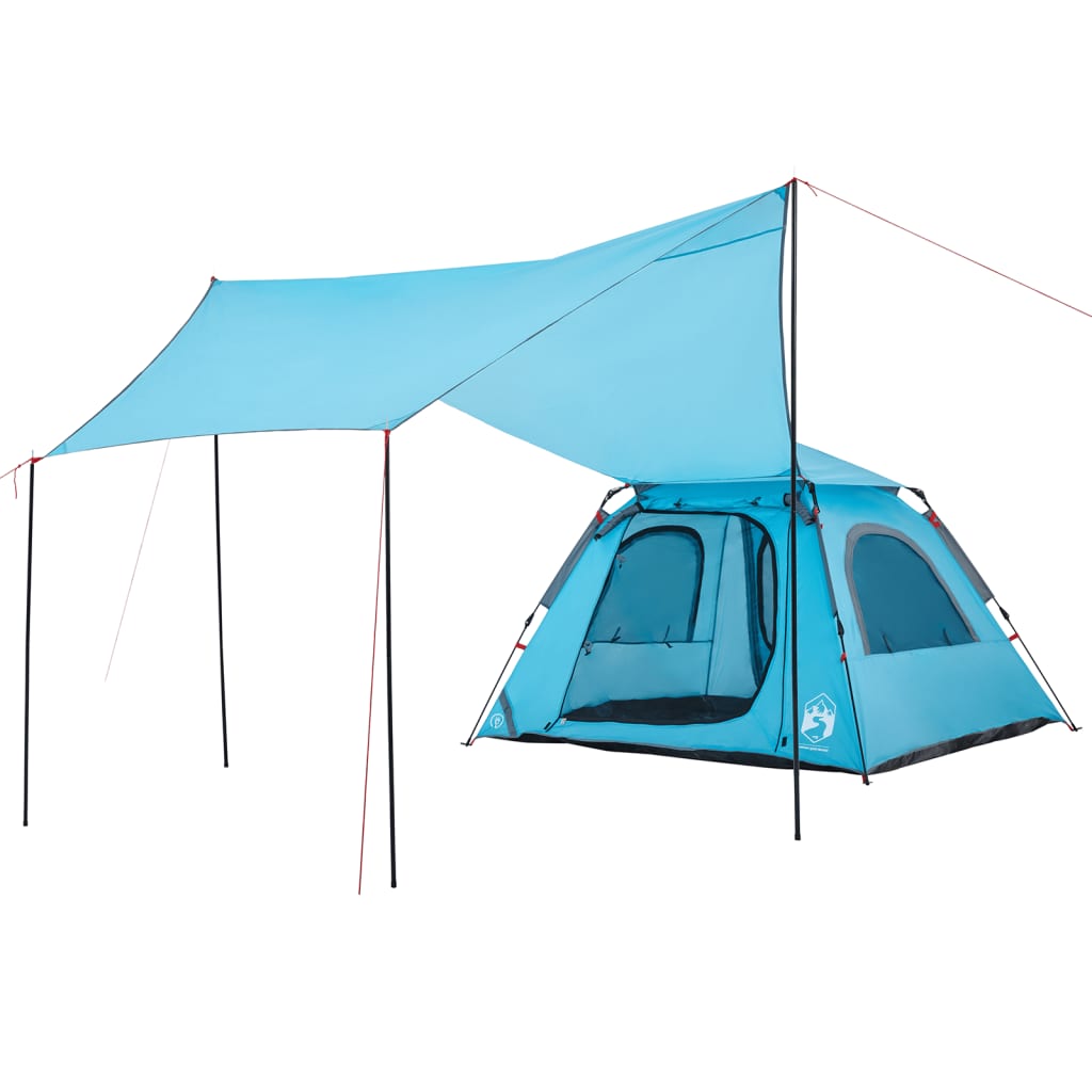 Camping Tent Dome 4-Person Blue Quick Release