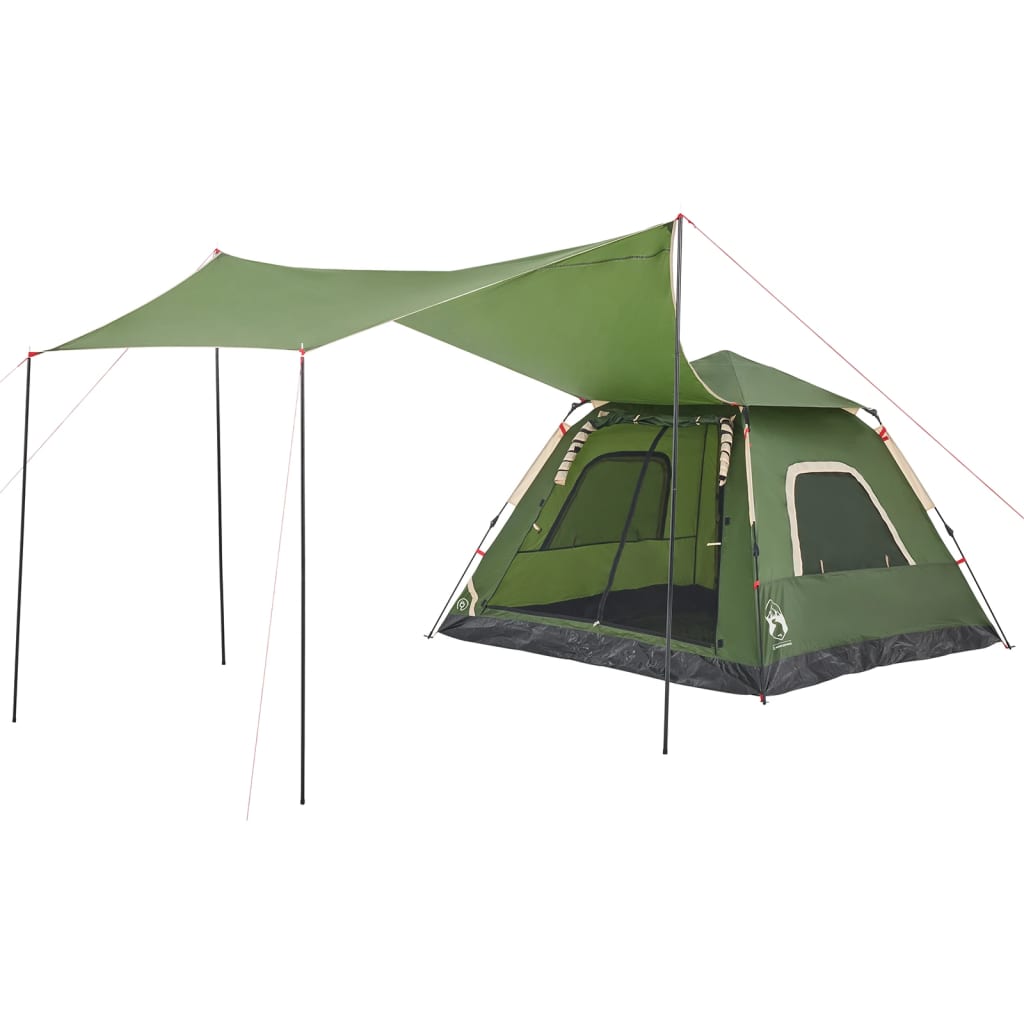 Camping Tent Dome 5-Person Green Quick Release