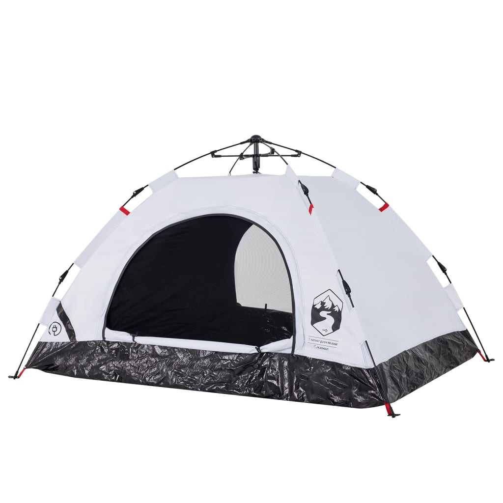 Camping Tent 2-Person White Blackout Fabric Quick Release