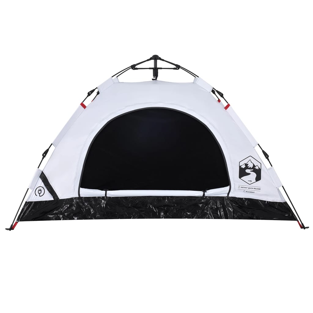 Camping Tent 2-Person White Blackout Fabric Quick Release